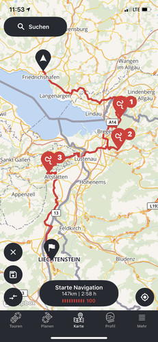 Motorrad-Navigations-App Calimoto.