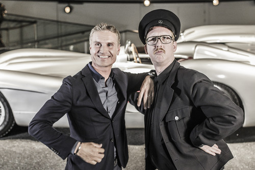 „Museum Monday“: Dreharbeiten mit Uke Bosse (rechts) und David Coulthard.