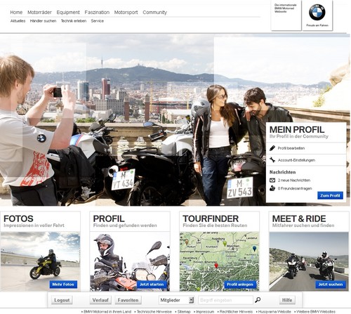 Neue Internetseite bei BMW: www.bmw-motorrad.com/community.