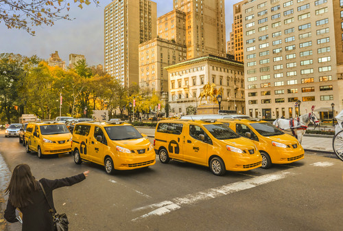 New Yorker Taxis: Nissan NV200.