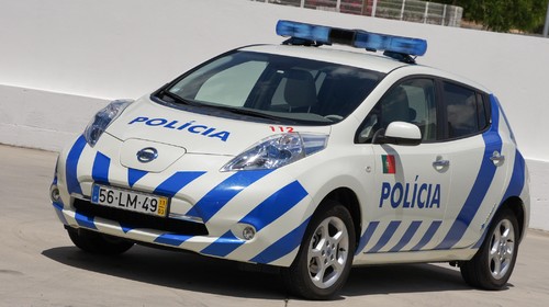 Nissan Leaf als Einsatzfahrzeug der portugiesischen Polizei.