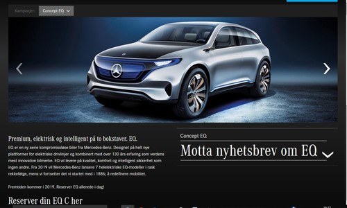 Norwegische Internetseite von Mercedes-Benz.