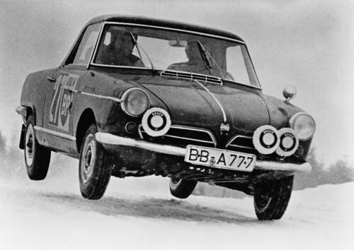 NSU Wankel Spider im Rallyeeinsatz (1966).
