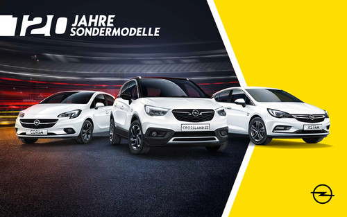 Opel 120 Jahre Sondermodelle. 