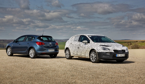 Opel Astra: Prototyp des Neuen und Vorgänger.