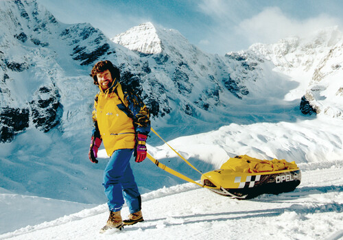 Opel Ingenieure entwickelten einen Schlitten für Reinhold Messners Nordpolexpedition.