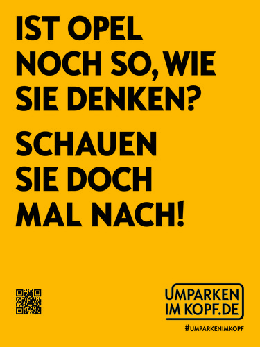 Opel-Kampagne „„Umparken im Kopf“. 