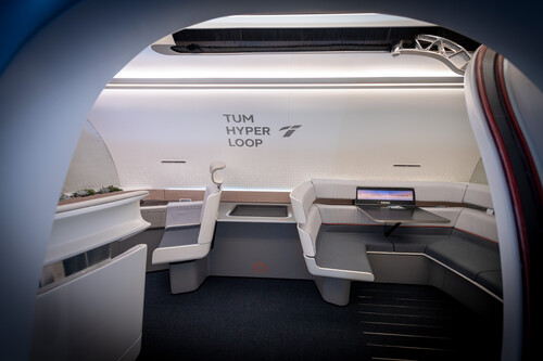 Passagierkapsel der Hyperloop-Teststrecke der TU München.