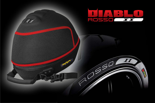 Pirelli Diablo Rosso II mit gratis Helmtasche.