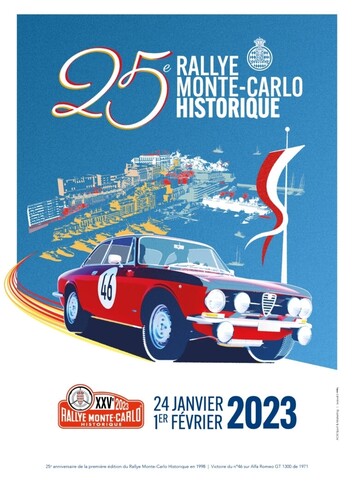 Plakat zur Rallye Monte Carlo Historique 2023.