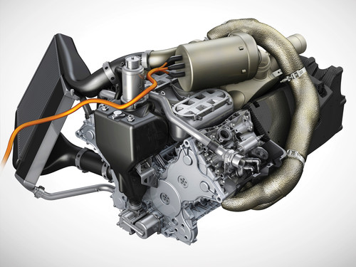 Porsche 919 Hybrid: V4-Motor mit Benzin-Direkteinspritzung, Turboaufladung und Abgasenergie-Rückgewinnung.