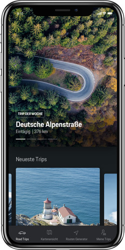 „Porsche Road Trip“-App.