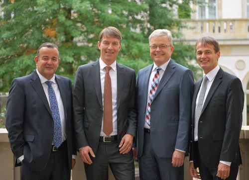 Präsidium und Geschäftsführung des Fachverbandes VDMA Landtechnik: (von links) Anthony van der Ley, der Vorsitzende Christian Dreyer, Dr. Heribert Reiter und VDMA-Geschäftsführer Dr. Bernd Scherer.