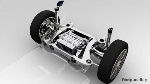 Prinzipdarstellung: e-Antrieb des Mercedes-Benz Vision EQXX.