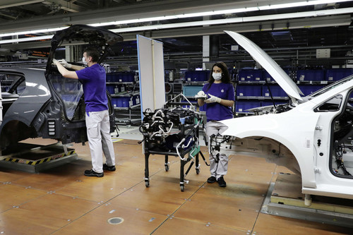 Produktion bei Volkswagen in Zeiten von Corona.