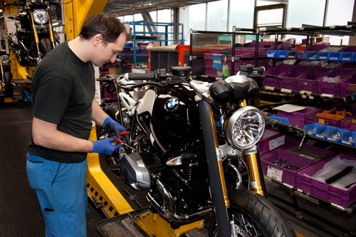 Produktion der R Nine T im BMW-Werk Berlin. 