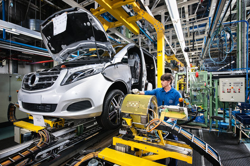 Produktion der V-Klasse im Mercedes-Benz-Werk Vitoria.