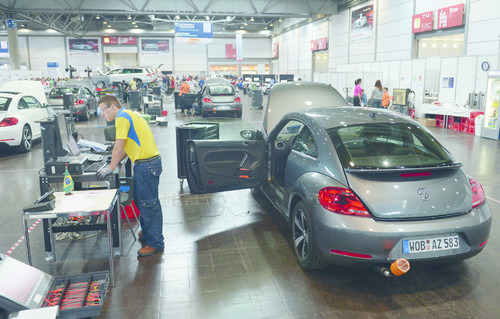 Produktion im Volkswagen-Werk Leipzig.