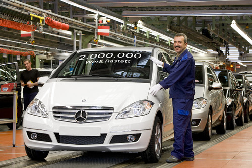 Produktionsjubiläum: Seit 1997 wurden zwei Millionen Mercedes-Benz A-Klassen produziert