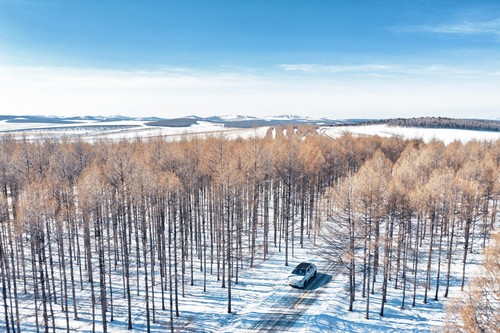 Prototyp des Byton M-Byte beim Wintertest in der Mongolei.
