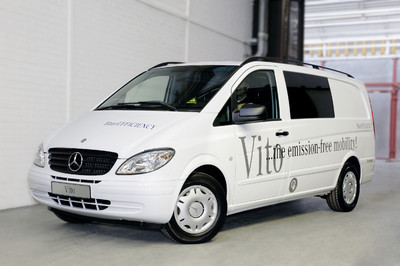 Prototyp eines batteriebetriebenen Transportes auf Basis des Mercedes-Benz Vito.