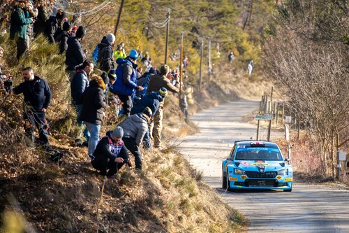 Rallye Monte-Carlo 2023: Die Briten Chris Ingram/Craig Drew (Škoda Fabia Rally2 evo) kamen als Sechste der Kategorie WRC2 ins Ziel.