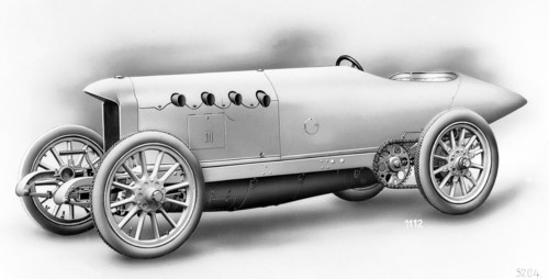 Rekordfahrzeug Blitzen-Benz: 229,85 km/h (1914).