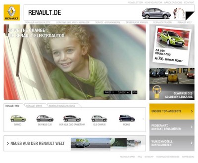 Renault hat seinen Internetauftritt neu gestaltet.