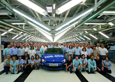 Scirocco-Produktionsjubiläum bei Volkswagen, Werk Autoeuropa, Portugal.