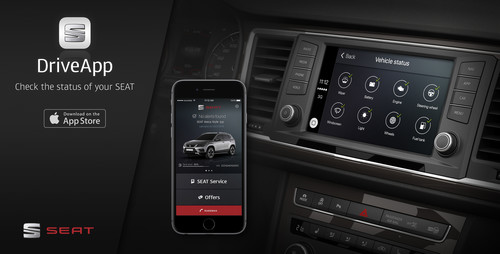 Seat Drive App: Fahrzeugstatus auf dem Smartphone.