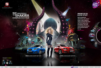 Seat ist Hauptsponsor der Torunee von Shakira. 