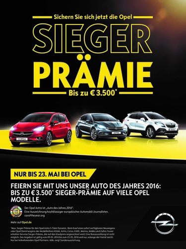 „Sieger“-Prämie bei Opel.