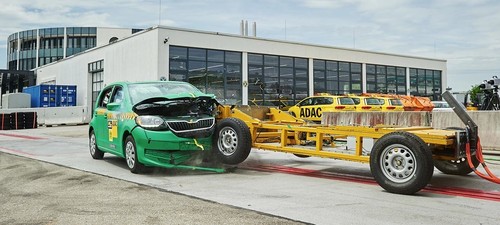 Skoda Citigo beim ADAC-Crashtest: Unfälle mit geringer Überdeckung.