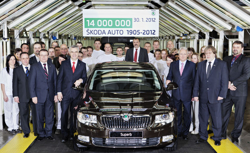 Skoda feiert 14 Millionen produzierte Fahrzeuge.