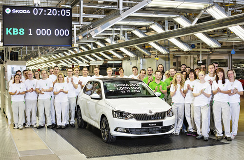 Skoda hat erstmals in seiner Geschichte in einem Kalenderjahr eine Million Fahrzeuge produziert.
