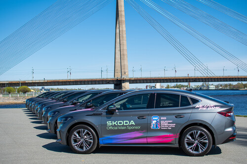 Skoda ist Hauptsponsor der Eishockey-Weltmeisterschaft 2023 und stellt 45 Fahrzeuge zur Verfügung.