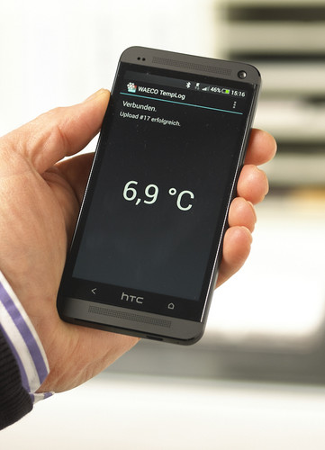 Smartphone-App für temperaturgeführten Transport.