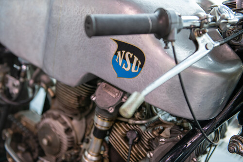  Sonderausstellung „Der fünfte Ring“ im Audi-Museum: NSU 500 Kompressor-Rennmaschine aus den 1950er-Jahren.