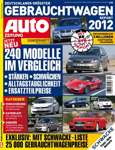 Sonderheft „Auto Zeitung Gebrauchtwagen 2012 mit GTÜ-Report“.