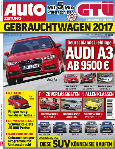 Sonderheft der „Auto Zeitung“ mit GTÜ-Gebrauchtwagenreport 2017.