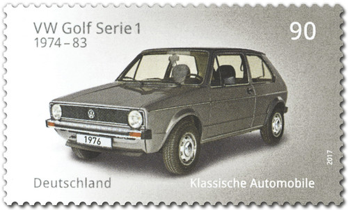Sondermarke „VW Golf Serie 1&quot;.