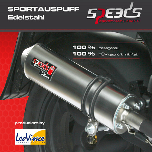 Speeds bietet speziell für 50er-Roller von Kymco einen TÜV-geprüften Sportauspuff an.