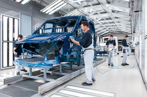 Sprinter-Produktion im Mercedes-Benz-Werk in Ludwigsfelde.