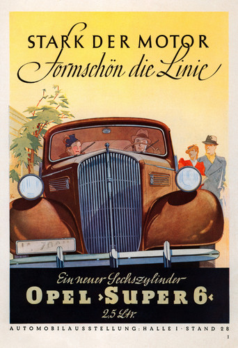 Stark und schön: So lautete der Opel-Werbeslogan für den Super 6 mit 2,5-Liter-Reihensechszylinder (1937).