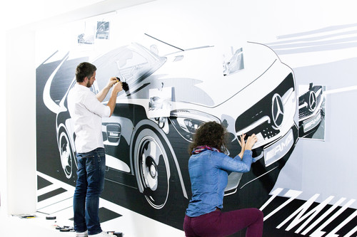 Tape-Installation des Mercedes-AMG GT.