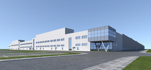 Technikzentrum des geplanten neuen Werks von Volkswagen Anhui (Computergrafik).
