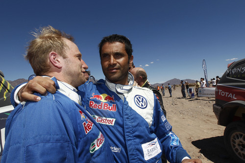 Timo Gottschalk und Nasser Al-Attiyah.
VW Race Touareg von Nasser Al-Attiyah und Timo Gottschalk.