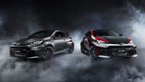 Toyota GR Yaris „Ogier Edition“ (links) und „Rovanperä Edition“.