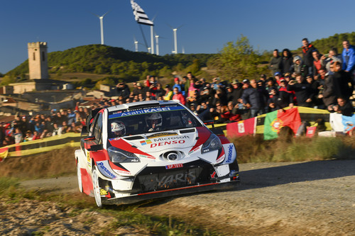 Toyota Yaris WRC von Ott Tänak und Martin Järveoja bei der Raylle Spanien.