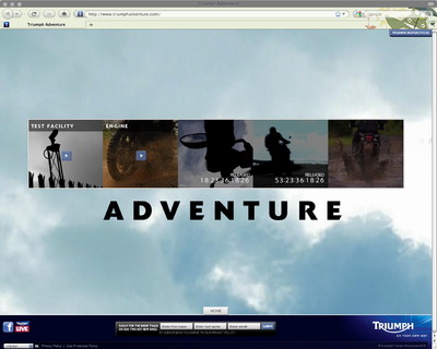 Triumph zeigt unter www.triumphadventure.com erste Details seiner geplanten neuen „Adventure“-Baureihe.